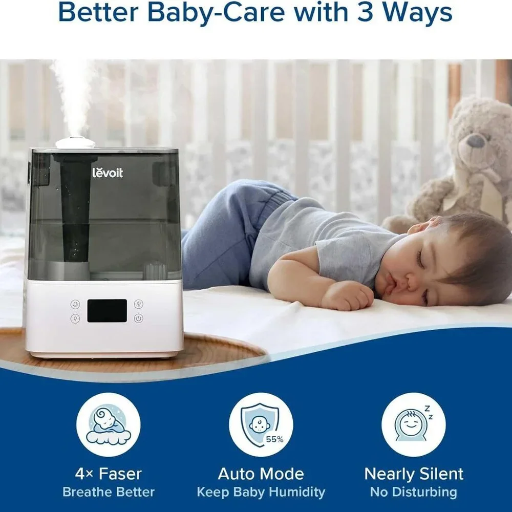 Smart Humidifiers for Bedroom Large Room Home,6L Cool Mist Top Fill Essential Oi - Picture 7 of 9